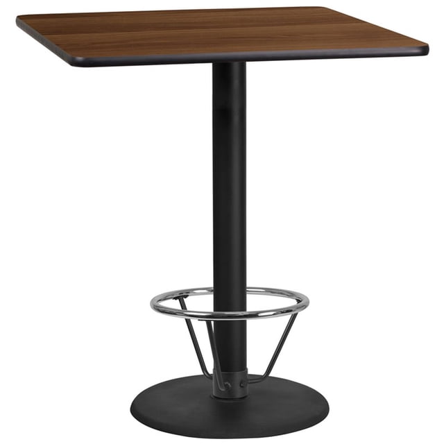 Flash Furniture Table de Bar Carrée en Stratifié de 30 Po en Noyer