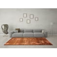 thumbnail image 3 of Ahgly Company Indoor Round Abstract Orange Modern Area Rugs, 7' Round, 3 of 4