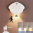 thumbnail image 2 of Smart Motion Sensor LED Night Light, Shell Shaped USB C Rechargeable Dimmable Wall Lamp With Magnetic Installation For Bedroom, Staircase, Corridor Decor,White-1PC, 2 of 7