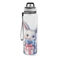 thumbnail image 2 of Rabbit Gift Bow Heart Sports Water Bottle Portable Travel Mug 32oz BPA Free Leak Proof Straw Transparent Tritan for Gym Yoga Cycling Camping, 2 of 7