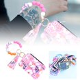 thumbnail image 1 of asddcavvf Silicone Bracelet Floral Folding Card Holder Printed Leather Wallet Keychain Includes Keyc, 1 of 6