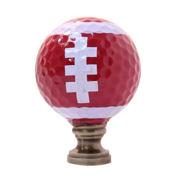 HomeConcept Football Lamp Finial, Brown with White Laces 2.25"h