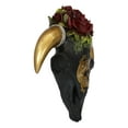 thumbnail image 5 of Rustic Western Black Cow Skull With Gecko Lizard And Red Roses Wall Decor Plaque, 5 of 5