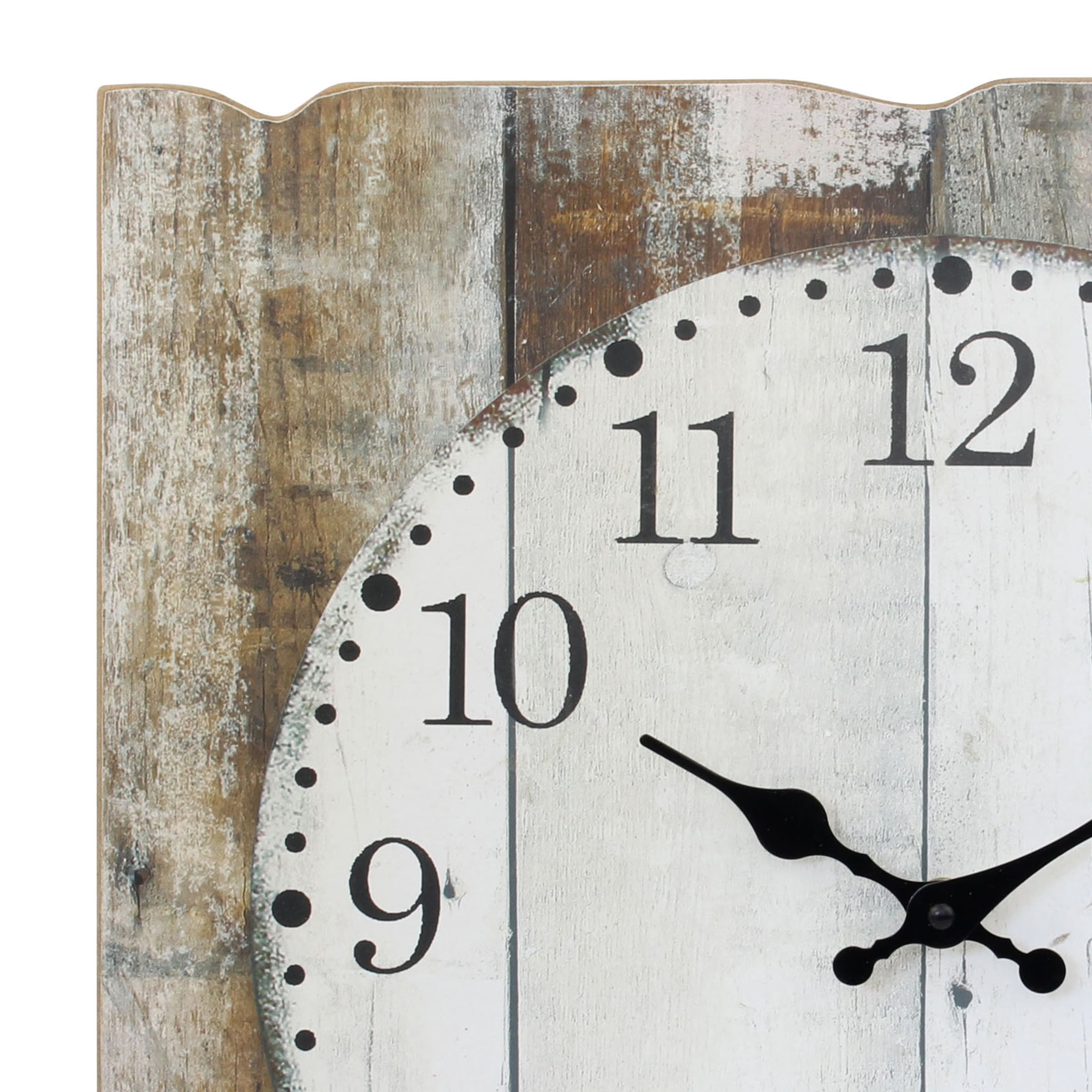 Stonebriar 15.7" Brown Analog Square Farmhouse Battery Operated Wall Clock
