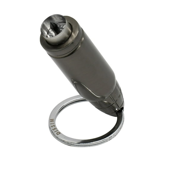 Dissim Cigar Punch Cutter Bullseye with Key Chain Holder, Gunmetal Finish, Gun Metal