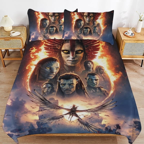 Comfortable Avatar Bedding 3 Pieces Set With Pillow Shams for All Seasons 90"x90"