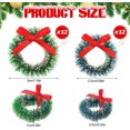 thumbnail image 2 of 24 Pieces Mini Christmas Wreaths Crafts with Bows Include 1 Inch Blue Green 1.2 Inch Grass Green for Christmas Tree Decoration, 2 of 7