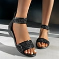 thumbnail image 4 of Mepaouo Women's Sequin Wedge Sandals Open Toe Zip Closure Platform Summer Party Dress Shoes Size 6-10, 4 of 8