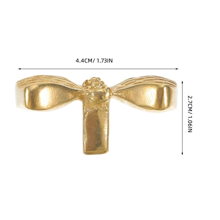 Hemoton Brass Gold Bow Drawer Knobs for Kitchen Cabinet Hardware Nursery Door Decorative Tie Kids Dresser Knobs Pulls Vintage