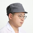 thumbnail image 4 of Jiibva Cloth Work Hat Chic Food Service Work Wear Cooking Hygienic Cap Smoke-proof Dust Breathable Mesh Chef Hat Hotel Restaurants, 4 of 7