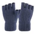 thumbnail image 3 of Msgweeeg Ski Gloves Men Mens Gloves Winter Man and Women Solid Color Half-Finger Outdoor Fingerless Thicken Wool Casual Fashionable Gloves for Cold Weather and Insulation, 3 of 7
