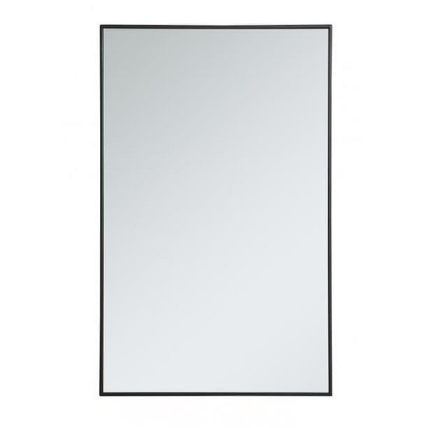 Elegant Decor MR43048BK 30 in. Metal Frame Rectangle Mirror in Black