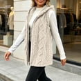 thumbnail image 7 of Hueook Vest for Women Fleece Sleeveless Zip Up Casual Plush Vest Coat with Pockets Beige XL, 7 of 7