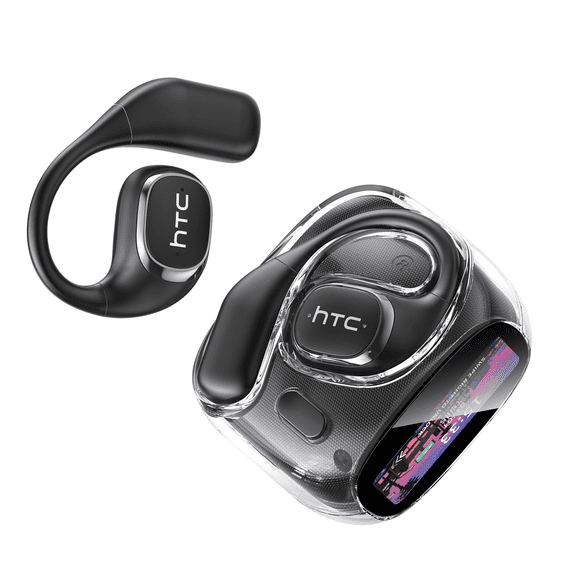 HTC NE11 AI Translation Headphones Open Ear Translation Earbuds Real Time Earbuds Bluetooth 6.0 with LED Touchscree Support 135 Languages Translator