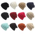 thumbnail image 4 of Beanie Hat Estilo simple Accesorio de ropa Hombres Mujeres Sombreros Cubiertas para el cabello Cubierta para la cabeza Turbante Sombreros de invierno para uso al aire libre Azul marino Inevent AP009486-04B, 4 of 6