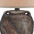 thumbnail image 2 of Livi 30 Inch Hydrocal Table Lamp Geometric Urn Base Dark Earthen Brown, 2 of 5