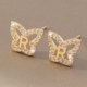 thumbnail image 5 of Pendientes sencillos con inicial A y un dulce encanto, pendientes de mariposa con circonitas con incrustaciones de cobre y pendientes explosivos, 5 of 6