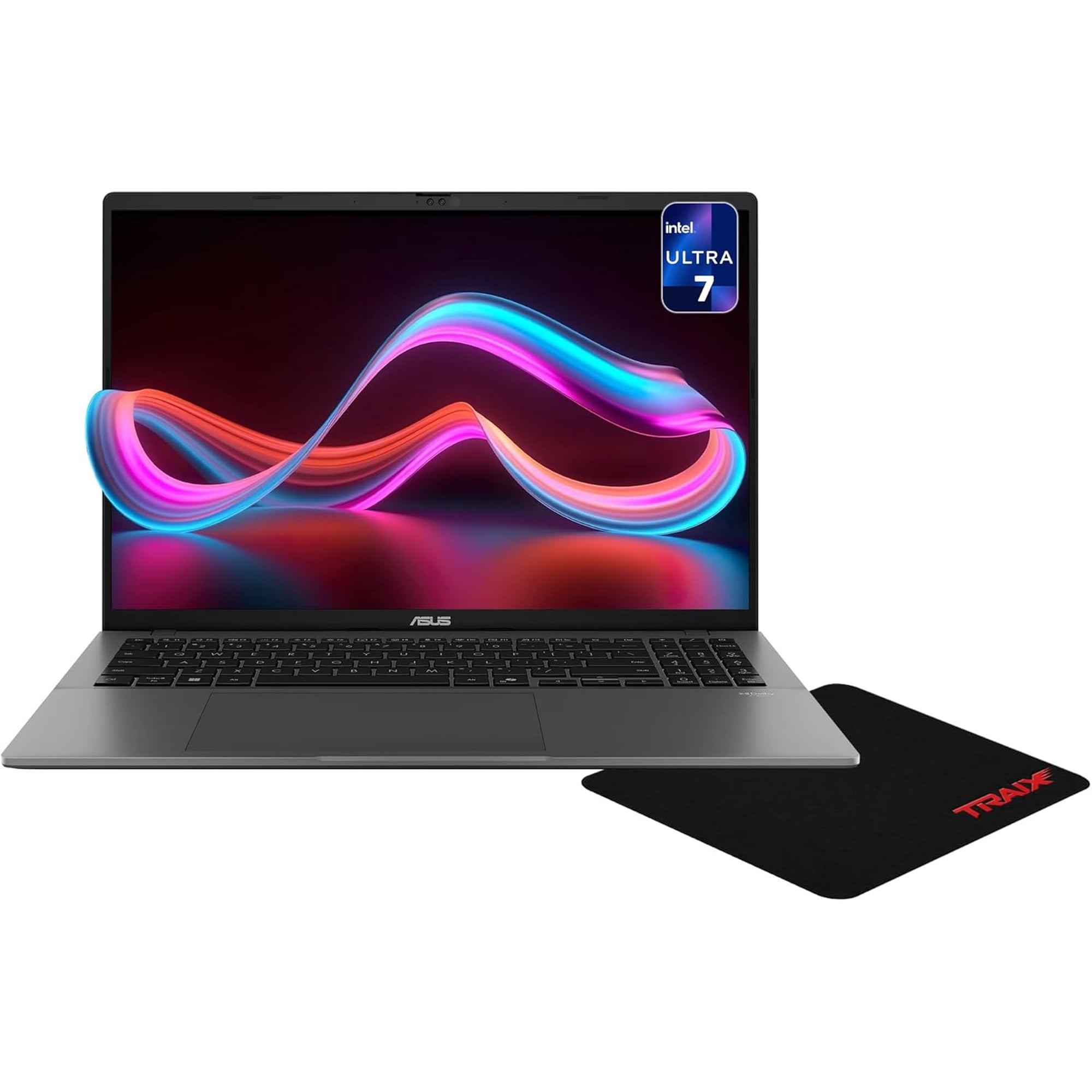Asus Vivobook S16 Laptop, Intel Ultra 7-355, 16 GB DDR5 RAM, 1 TB PCIe SSD, 16" WUXGA (1920x1200) Touchscreen, Intel Graphics, Backlit Chiclet Keyboard, W11 Home, Matte Gray + Traix MousePad