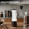 thumbnail image 2 of Mini Manual Coffee Grinder with 40 Adjustable Settings, White Portable Hand Coffee Bean Mill with 30g Capacity, Conical Burr Coffee Grinder with Crank for Travel, Camping, Office, Espresso, Pour Over, 2 of 5