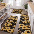 thumbnail image 2 of Black Moon Sunflower Pattern Kitchen Rugs Sets Of 3,Kitchen Runner Rugs Non Skid Washable,Decorative Kitchen Floor Mats for Kitchen,Sink,Laundry,17"x30"+ 17"x47" + 17"x59", 2 of 6