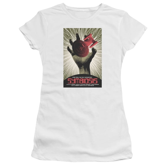 Star Trek Tng Season 1 Episode 22 Junior Women's Sheer T-Shirt White