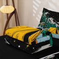 thumbnail image 5 of catabedysis Starry Camping Zipper Twin Comforter Sets with Fitted Sheet and 2 Pillowcases,Bear Tent Print Zipper Bedding Set For Boys,Multicolor,Black Reversible,4 Pieces, 5 of 7