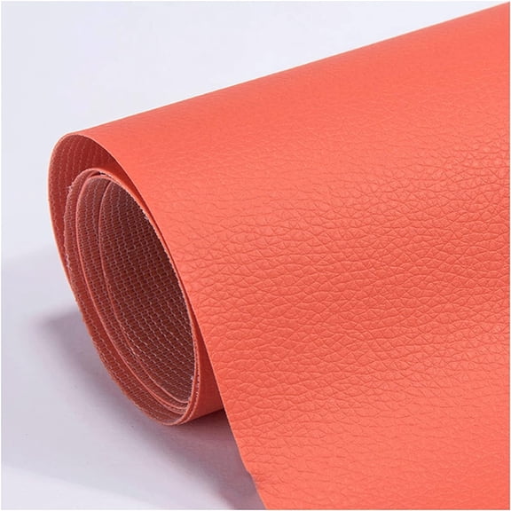Nvzi Leather Repair Patch 50cm Self Adhesive Faux Pu Leather Fabric Leather Furniture Material Automotive Sofa Clothing Repairing Leather Chair DIY Upholstery (Size:1.37*0.5m,Color:Orange)