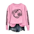 thumbnail image 3 of Jinhomg Womens Game Day Sweatshirts Cute Football Graphic Pullover Tops Lightweight Comfy Long Sleeve Crewneck Sweatshirt Pink XL, 3 of 5