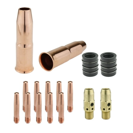 

MIG Gun Consumables Kit - Compatible with Lincoln/Magnum 300 & 400 and Tweco #3 & #4 - 54A Diffuser - 34A Insulator - Tapered Tip: 0.035 - 24A Nozzle: 5/8