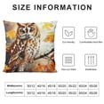 thumbnail image 5 of Orinice Owl Branch Autumn Leaves Graphic Decorative Cushion Throw Pillow Cover Short Plush Aesthetic Decorative 1PC 22x22in, 5 of 5