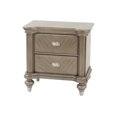 thumbnail image 2 of LiviNest Nightstand with Storage Drawers: Luxury Classic Antique Silver Finish - 2-Drawer Bedside Table for Hotel Rooms & Bedroom Furniture, 2 of 6