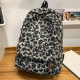 thumbnail image 3 of Hsqqdc Vintage Plush Leopard Print Backpack Y2K Large Capacity Shoulder Bag, 3 of 7