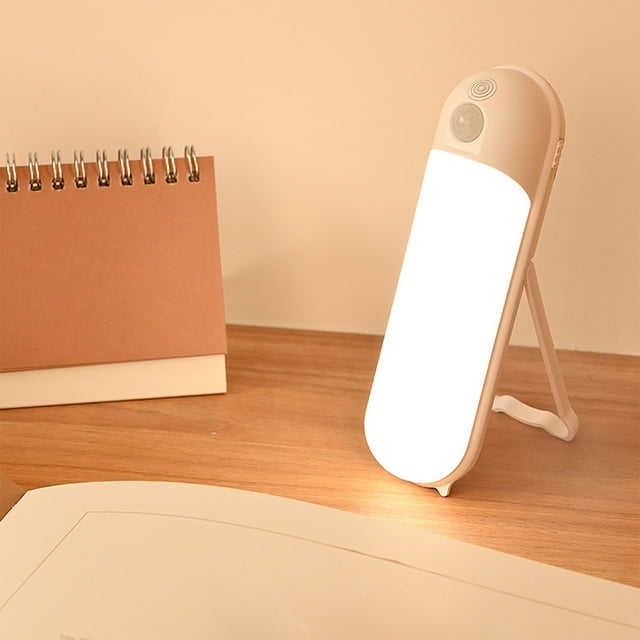 Luz con sensor de movimiento para interiores | Lámpara LED adhesiva recargable por USB para escaleras y paredes | Lámpara de mesa portátil para dormitorio y taller | Luz suave y cálida que cuida la