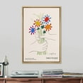 thumbnail image 2 of PixonSign Framed Canvas Print Wall Art Pablo Picasso Flower Bouquet Peace Nature Wilderness Illustrations Fine Art Rustic Scenic Relax/Calm Colorful for Living Room, Bedroom, Office - 16"x24" NATURAL, 2 of 5