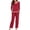 Wine, variant on XMMSWDLA Women's Pajamas Sets Long Sleeve with Plaid Pants Soft Sleepwear 2 Piece Pajamas Lightweight Set with Pockets Cotton Pajamas for Women
