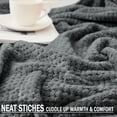 thumbnail image 7 of Exclusivo Mezcla Waffle Textured Extra Large Fleece Blanket, Super Soft and Warm Throw Blanket for Couch, Sofa and Bed (Dark Grey, 50"x70")-Cozy, Fuzzy and Lightweight, 7 of 7