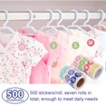 thumbnail image 4 of FRCOLOR Size Sticker 7 Rolls of Clothes Size Sticker Round Label Practical Apparel Size Labeling,0.98"X0.98"X0.04", 4 of 5