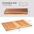 thumbnail image 4 of Bamboo Bath Mat - Foldable Wood Shower Mat, Non-Slip Bathroom Mat, Versatile for Indoor & Outdoor Use, Ideal Floor Mat for Spa, Sauna, Pool, 24" x 18", 4 of 6