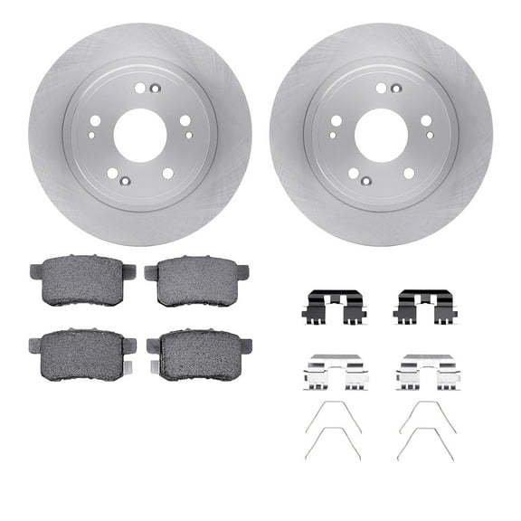 Dynamic Friction Company Rear Brake Rotors with 5000 Advanced Brake Pads includes Hardware 6512-59289
