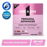 One A Day Advanced Prenatal Multivitamin with Choline, 60+60 Count