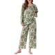 thumbnail image 1 of Conjunto de Pijamas para Mujeres de Manga Larga Floral con Pullover y Frente Atado, Pantalones Anchos Suaves de 2 Piezas, M Floral Blanco, 1 of 5