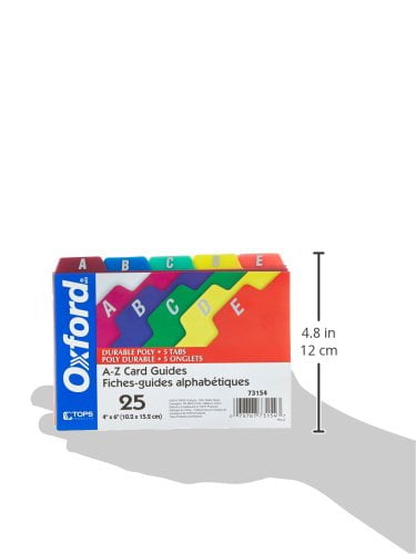 1//5 Tab 25//Set Alpha Card Guides Polypropylene Sold as 1 Set 3 x 5
