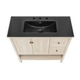 thumbnail image 4 of Château 36" Freestanding Bathroom Vanity in White Oak with Black 3-Hole Widespread Sink Top, 4 of 5