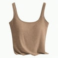 thumbnail image 4 of ORT Tank Top for Women with Built-in Padded Bra Wide Strap Camisole Cotton Shirts(Z04-Coffee,M), 4 of 4