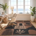 thumbnail image 3 of Design&I 8'x10' Washable Area Rug Black Terracotta Geometric Art Modern Abstract with Bold Shapes for Living Room, Family Extra Large Skid-Resistant Low Profile, 3 of 7