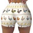 thumbnail image 2 of Haiem Funny Chicken No Front Seam Biker Shorts for Women Yoga Workout Gym Bike Shorts with Tummy Control Moisture-Wicking-Large, 2 of 9