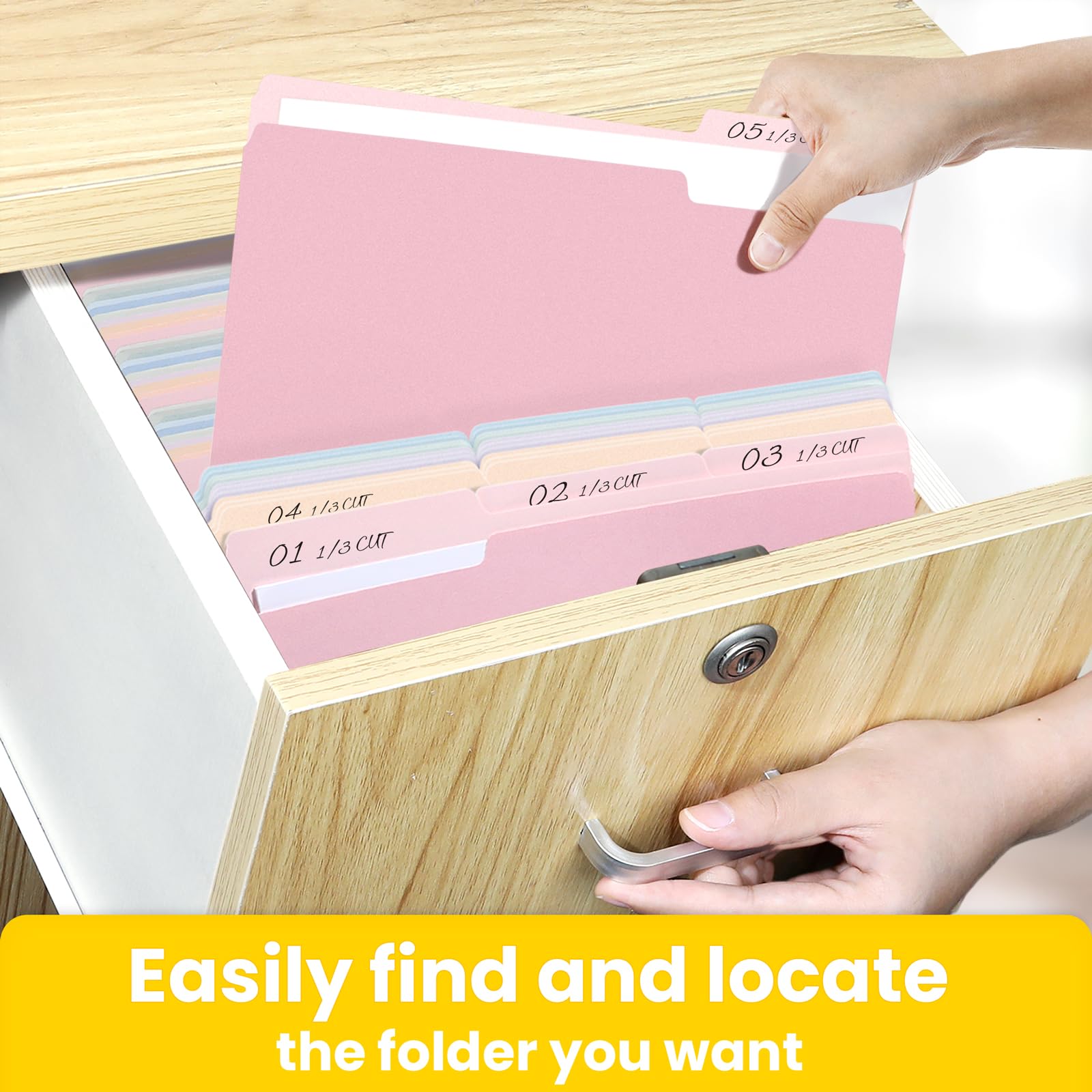 SUNEE Manila File Folders, Letter Size, 1/3-Cut, 100 Pack photo 6
