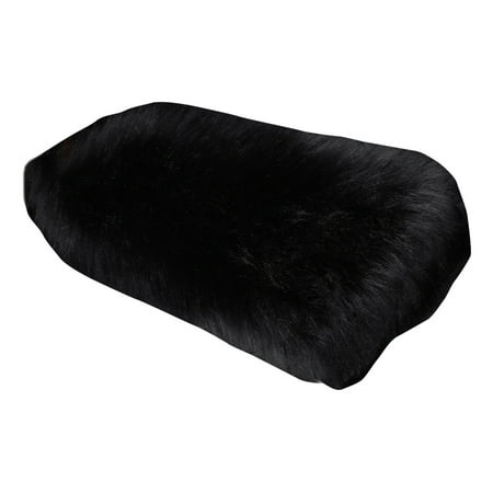 POYOGA Universal Furry Armrest Cover for Car Truck SUV Sheepskin Wool Fur Soft Fluffy Auto Center Console Cover for Women Girl