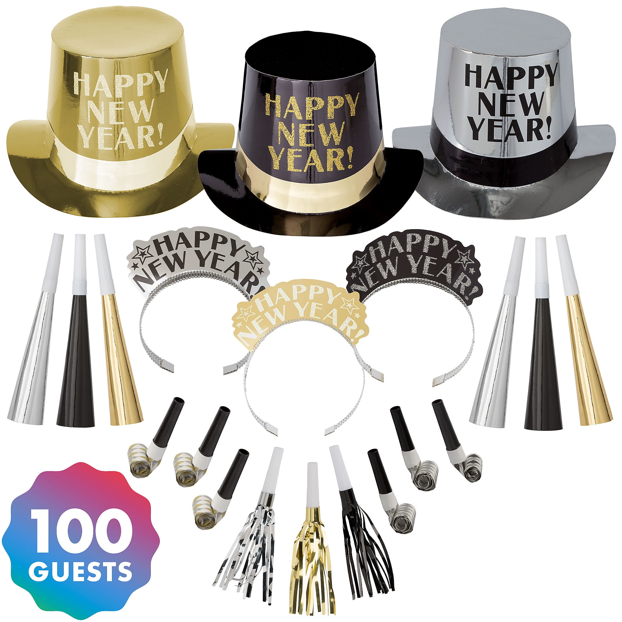Happy New Year Eve 2018 Deluxe Headband Top Hat Party Headwear Photo Booth Prop 