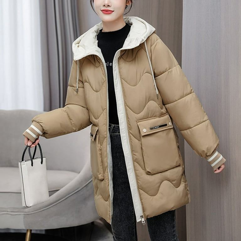 Hooded three quarter length deals coat